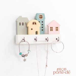 Porte-clé mural moderne en bois décoratif