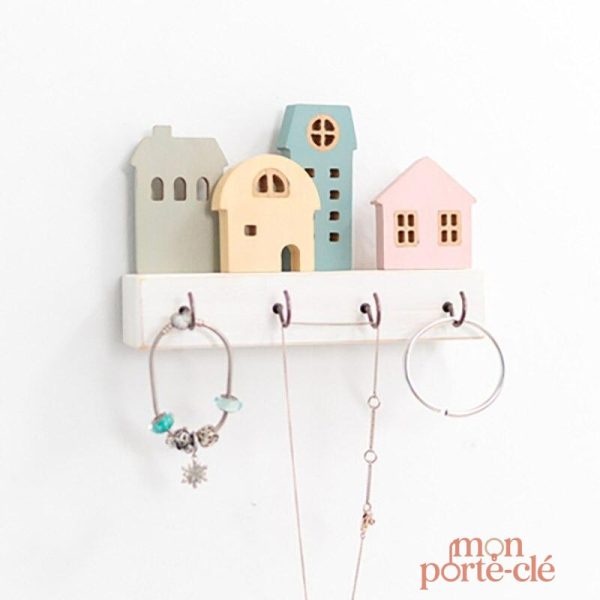 Porte-clé mural moderne en bois décoratif