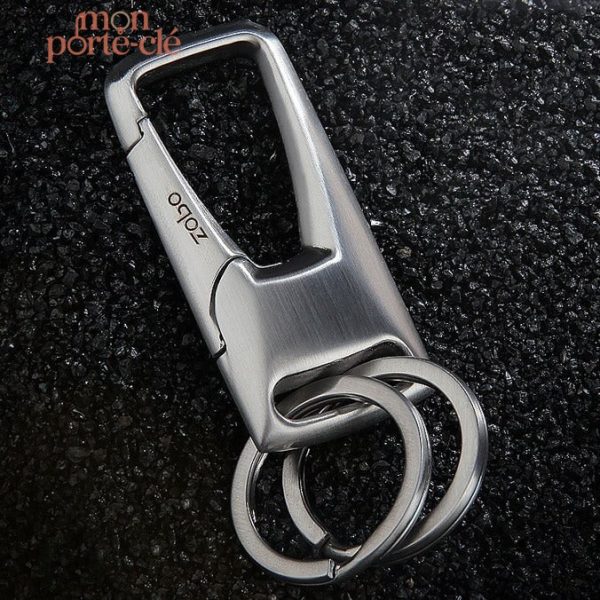 Porte-clé acier pour homme, accessoire élégant et pratique