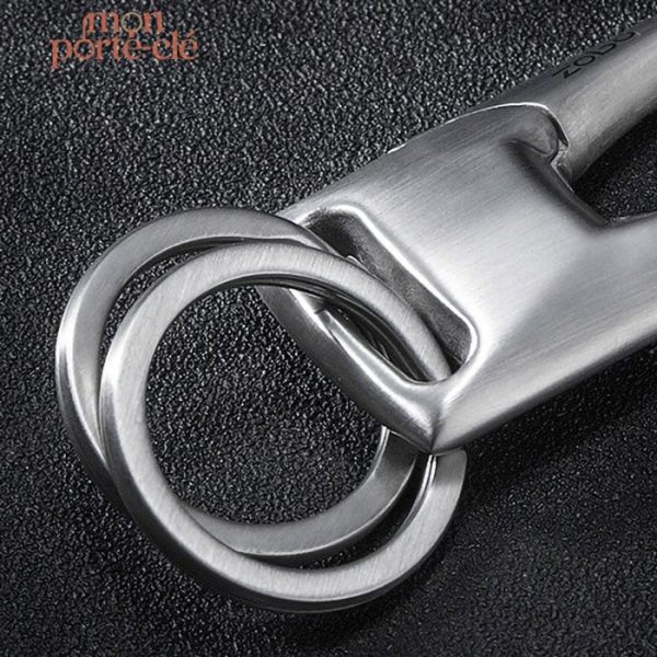 Porte-clé homme chic en acier, complément de style