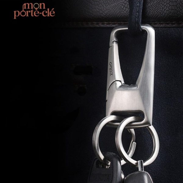 Porte-clé homme robuste en acier, style contemporain
