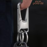 Porte-clé minimaliste en acier, accessoire masculin