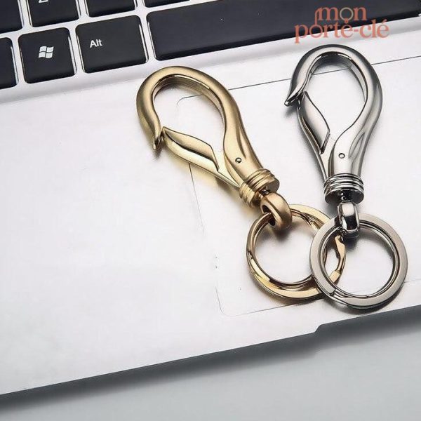 Porte-clé élégant en acier pour homme