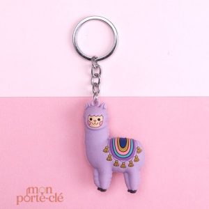 Porte-clé animal stylisé en forme d'alpaga