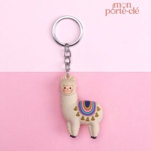 Porte-clé décoratif en motif alpaga unique