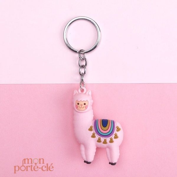 Porte-clé mignon d'animal alpaga pour collection