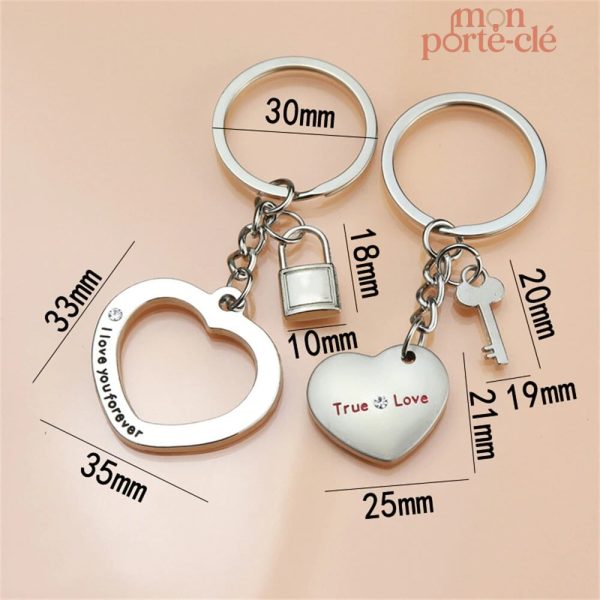 Porte-clé personnalisé pour couple, unis par l'amour