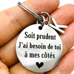 Accessoire homme, porte-clé en forme de cœur