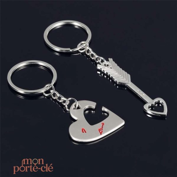 Porte-clé amoureux pour couple, symbole d'affection
