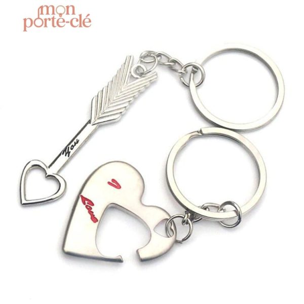Cadeau idéal pour couples, porte-clé amoureux personnalisé