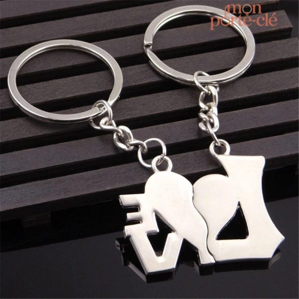 Accessoire amoureux pour couple, porte-clé en duo