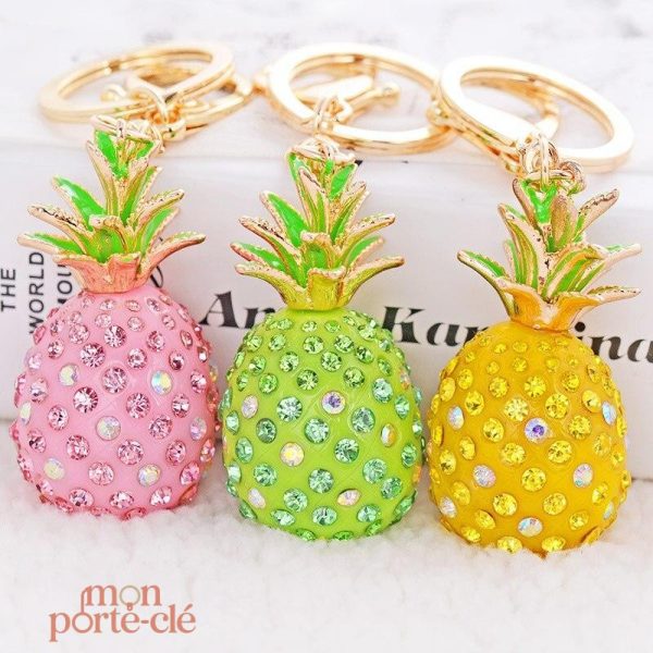 Porte-Clé tendance, motif ananas éclatant