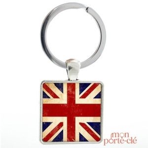 Porte-clé original avec drapeau anglais design unique
