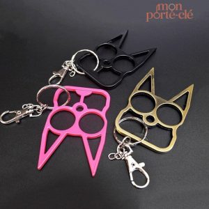 Porte-clé anti-agression chat en design élégant