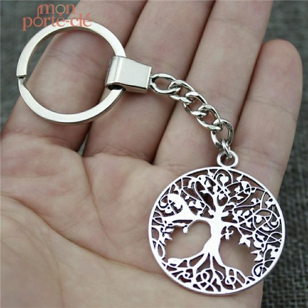 Porte-clé design arbre symbolique, accessoire unique