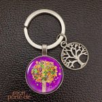 Porte-Clé décoratif Arbre de Vie en argent