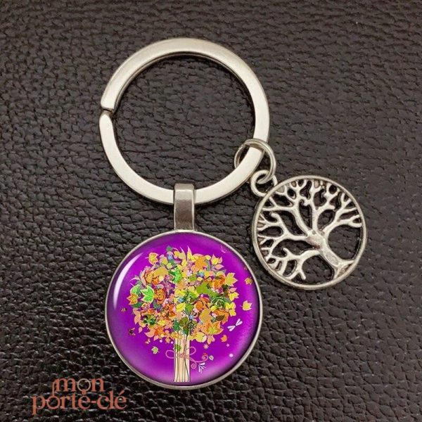 Porte-Clé décoratif Arbre de Vie en argent