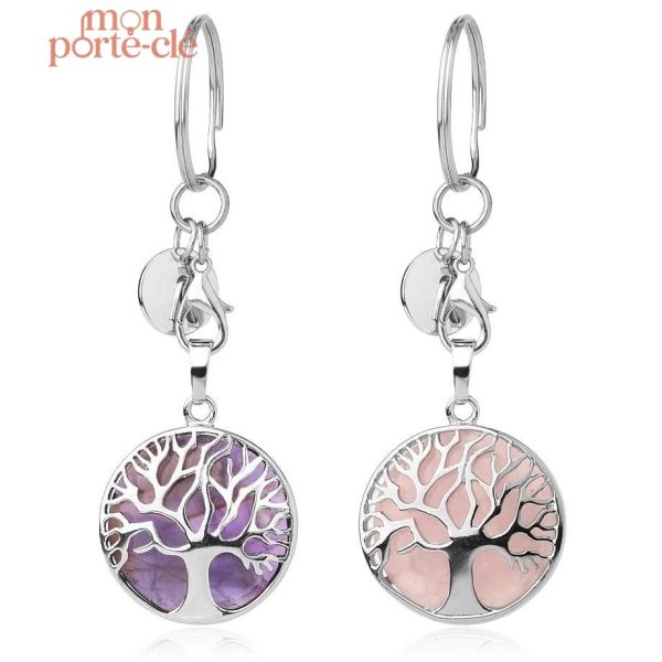 Porte-Clé Arbre de Vie en pierres naturelles