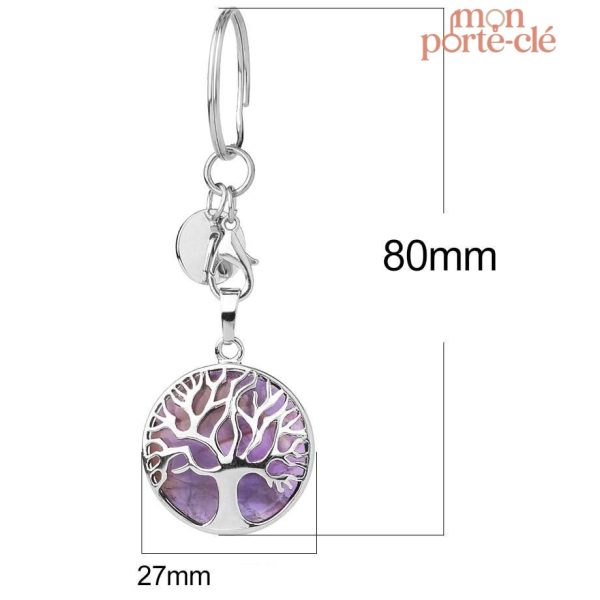 Porte-clé en pierres naturelles, symbole de vie