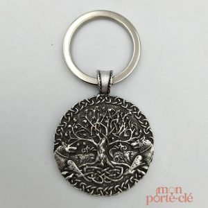 Porte-clé Arbre de Vie en acier nordique