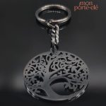 Porte-Clé Arbre de Vie en métal gravé