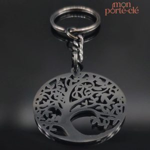 Porte-Clé Arbre de Vie en métal gravé