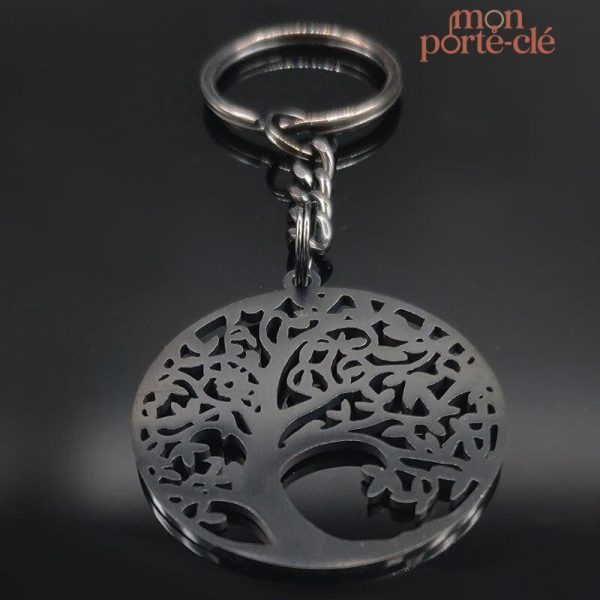 Porte-Clé Arbre de Vie en métal gravé