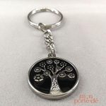 Porte-clé noir avec motif Arbre de Vie