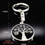 Porte-clé en métal noir Arbre de Vie