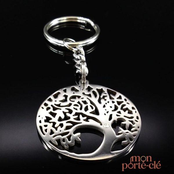Porte-Clé Arbre de Vie en rond diamanté