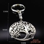 Porte-Clé Arbre de Vie, forme ronde raffinée