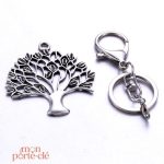 Porte-clé argenté avec motif Arbre de Vie