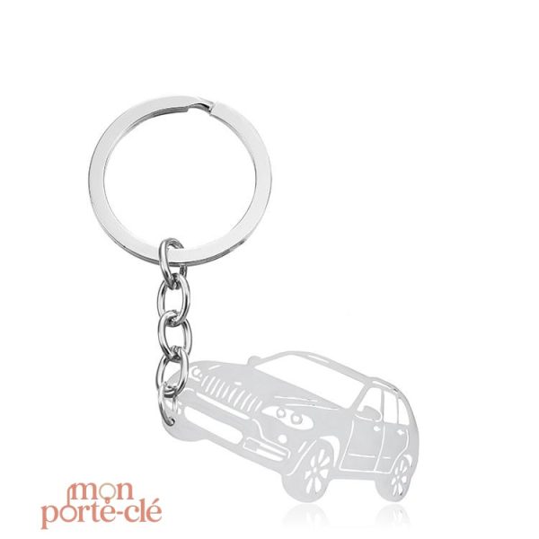 Porte-Clé Voiture Élégance Argentée