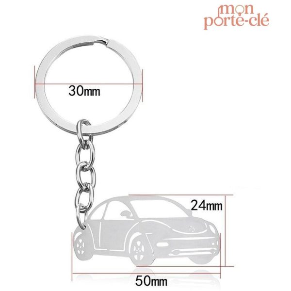 Porte-Clé Voiture Argenté pour Clés