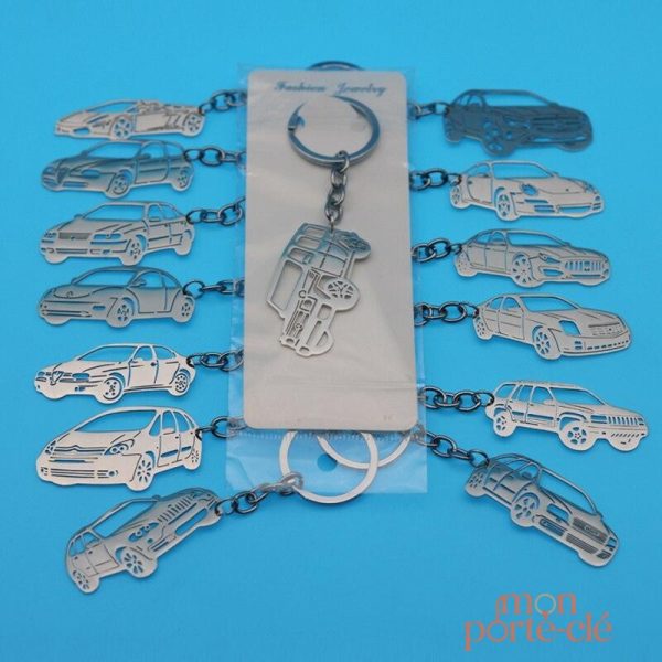 Porte-Clé Voiture Argenté Classique