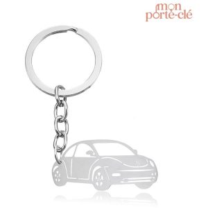 Porte-Clé Voiture Élégant en Argent