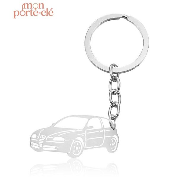 Porte-Clé Automobile de Style Argent