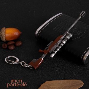 Porte-clé en métal style arme