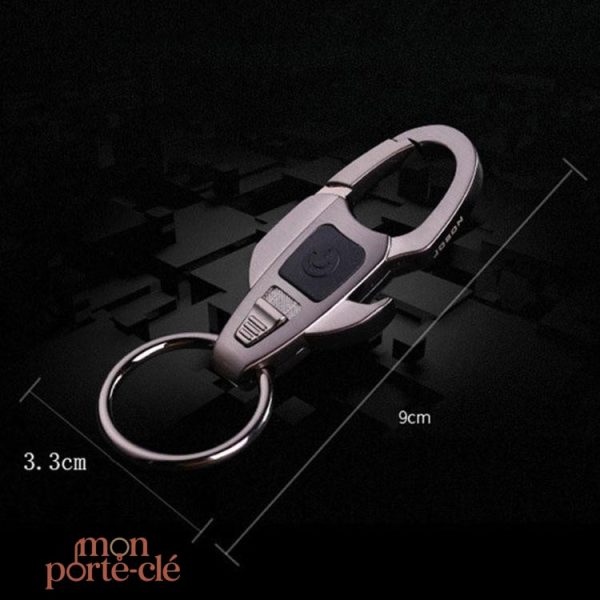 Porte-clé en acier avec lampe pour un usage pratique