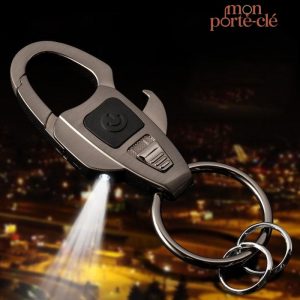 Porte-clé acier avec lampe LED pour un usage quotidien