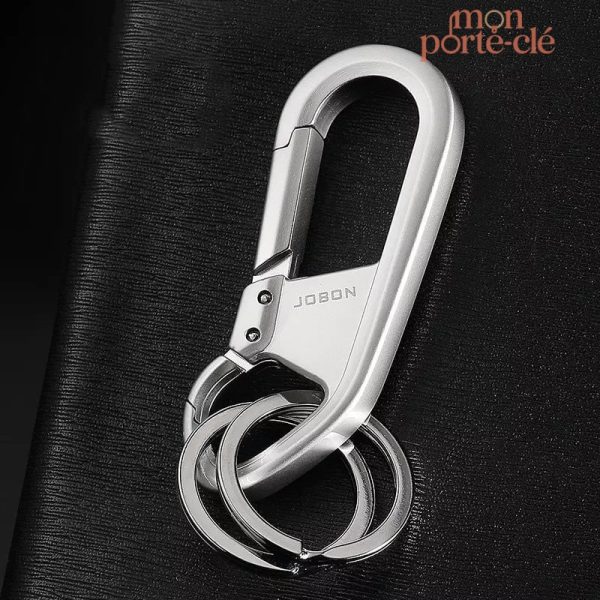 Porte-clé homme, design fonctionnel avec mousqueton