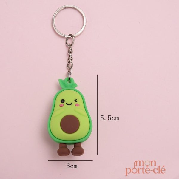 Porte-clé original avec motif avocat coloré