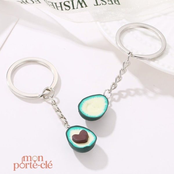 Porte-clé couple avocat design amusant
