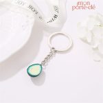 Porte-clé couple avocat en résine colorée