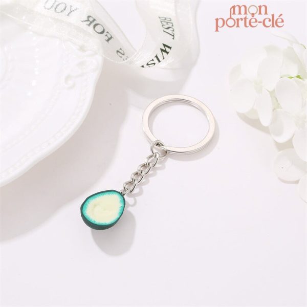 Porte-clé couple avocat en résine colorée