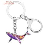 Accessoire porte-clé baleine, parfait pour les passionnés de mer