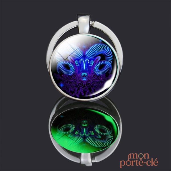 Porte-clé Signe Astrologique, motif Bélier élégant