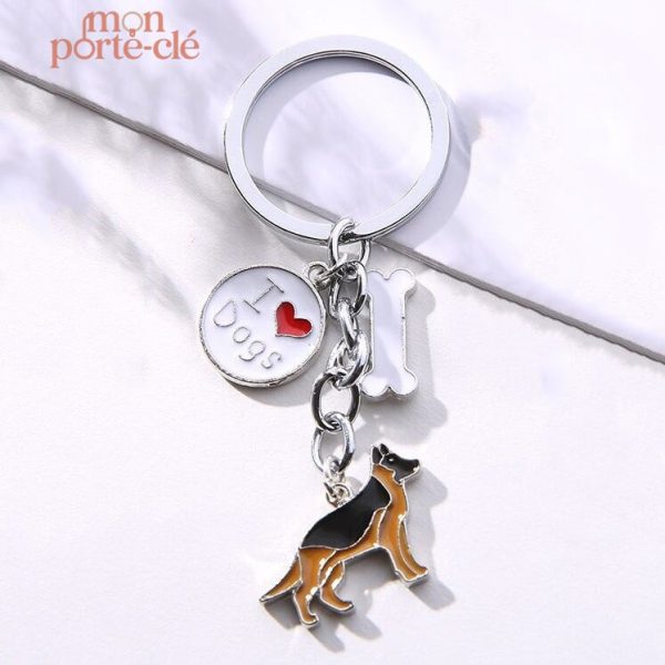 Porte-clé Berger Allemand en métal