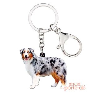 Porte-clé Berger Australien en métal élégant