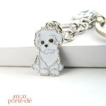 Porte-clé en forme de Bichon, cadeau pour les propriétaires de chiens